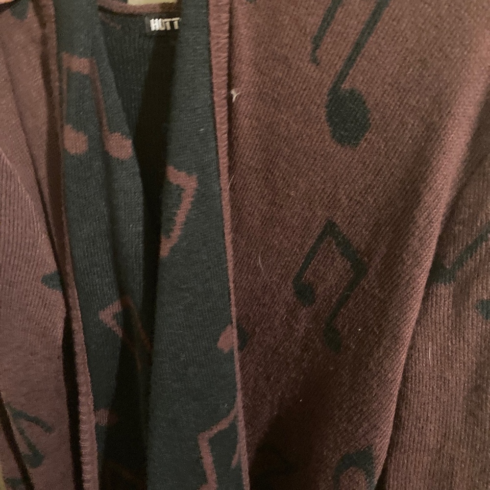 Hot Topic Musical Notes Hoodie Cardigan